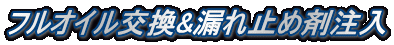 フルオイル交換&漏れ止め剤注入